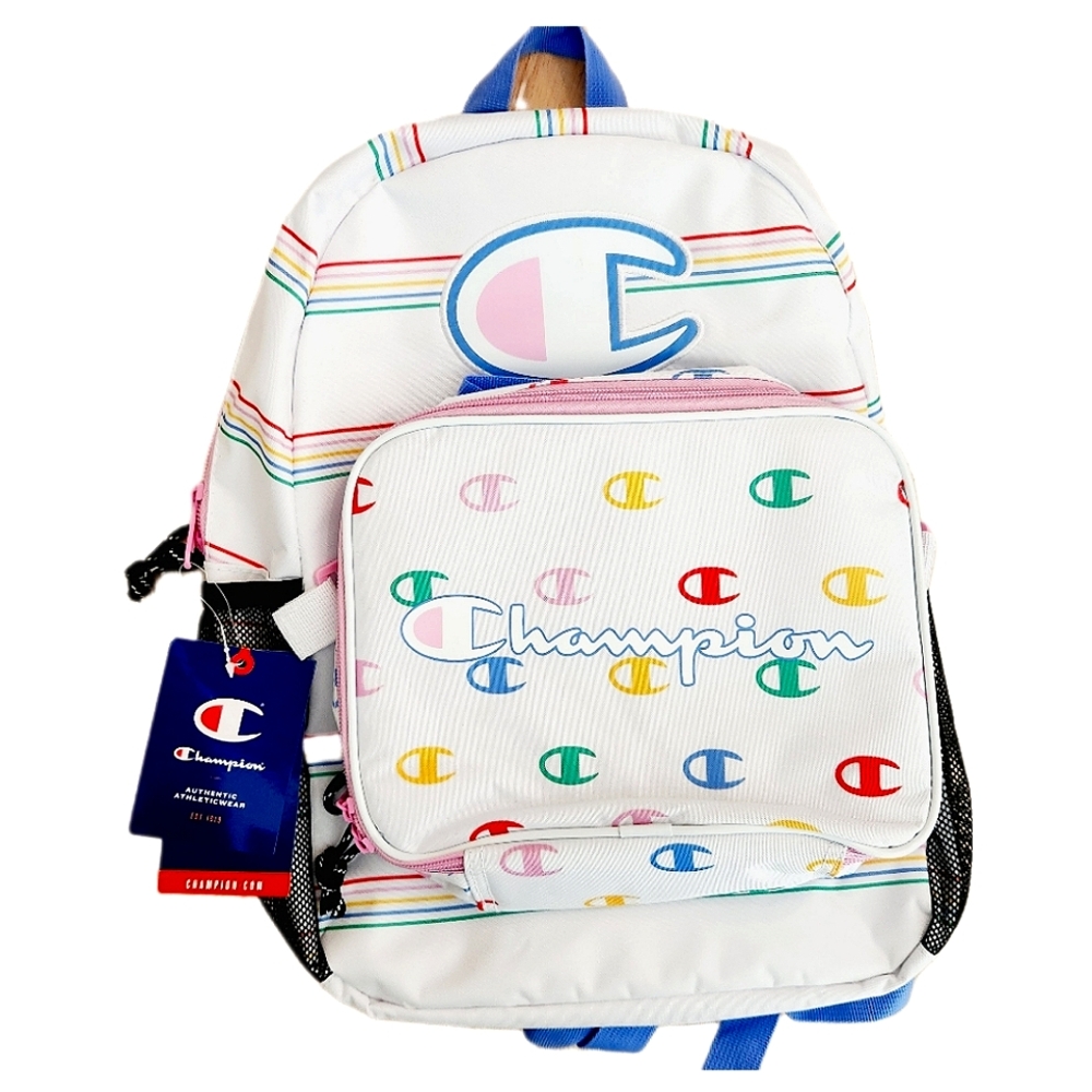 White Champion® Munch Backpack Insulated Lunch Kit Combo, Retro, NWT